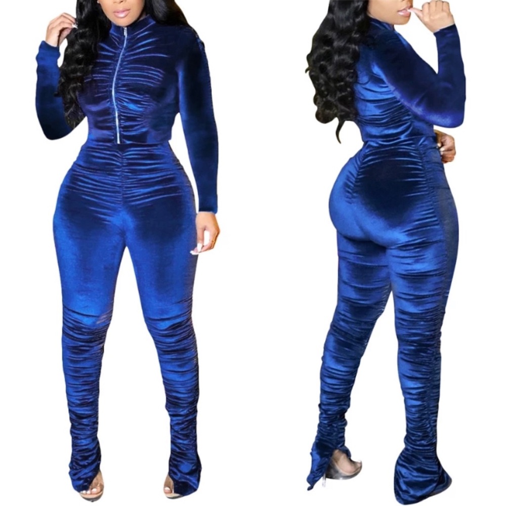 Velour Scrunch Jogger Set